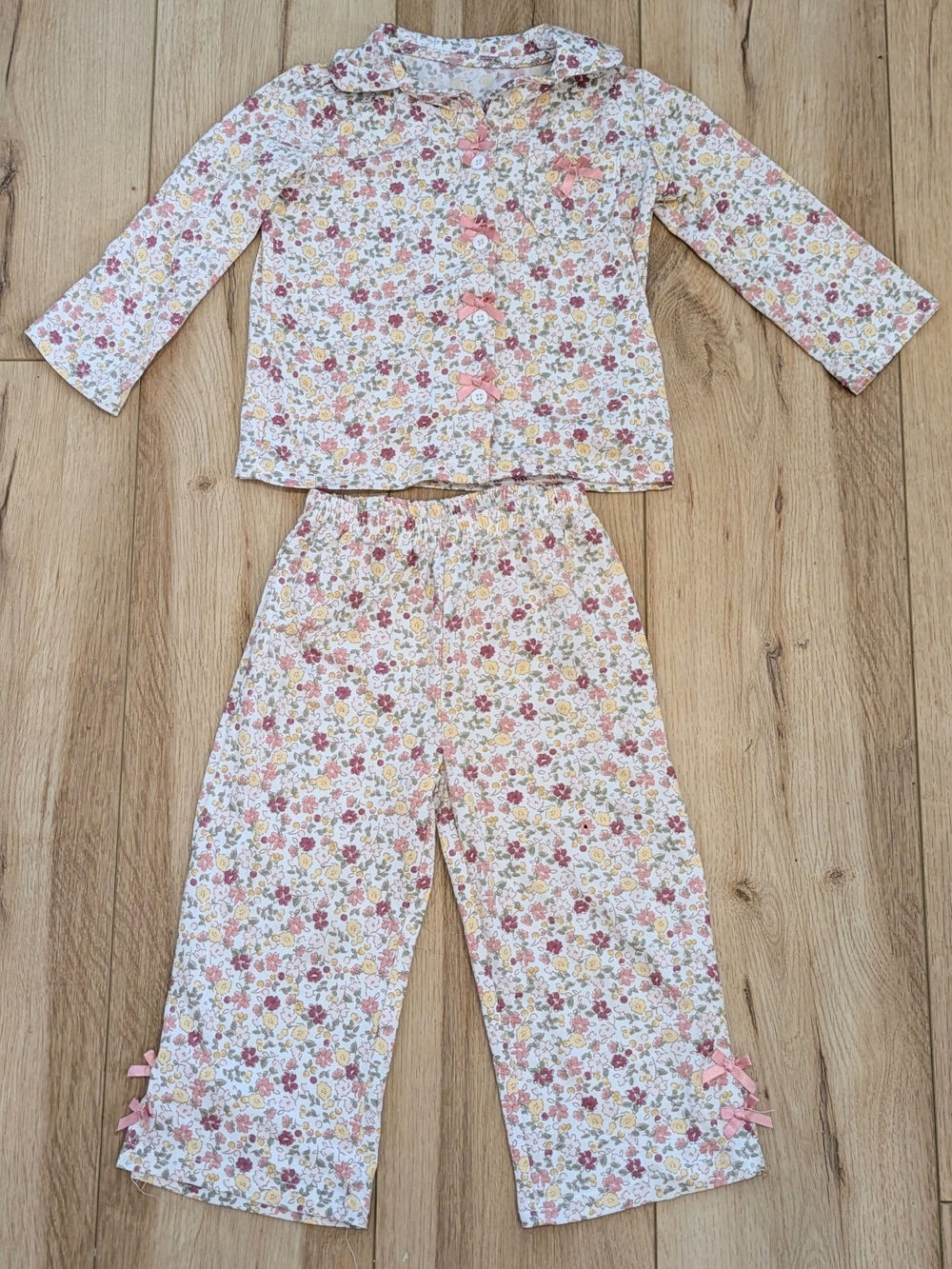 Girls Floral Pajama Set - 2-Piece
